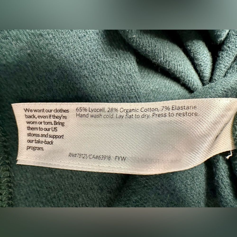 Eileen Fisher Green Raglan Sleeve Top Minimalist Organic Cotton Blend Medium - Picture 8 of 13